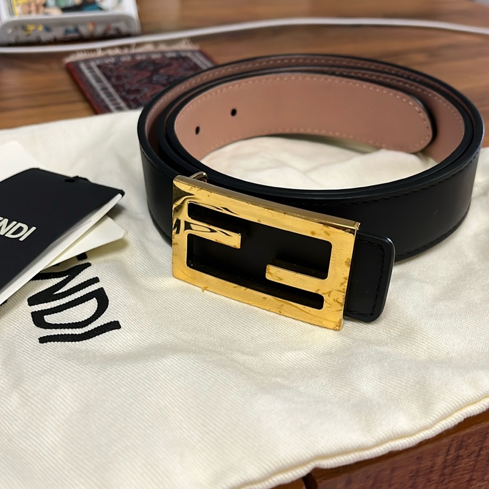Double sided calf leather Fendi belt